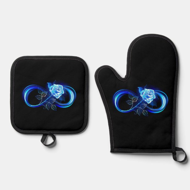 Set De Manoplas Glowing infinity with blue rose (Anverso)