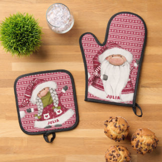 Set De Manoplas Gnome nórdico rojo personalizado