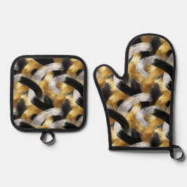 Set De Manoplas Gold Silver Black Christmas Celebration