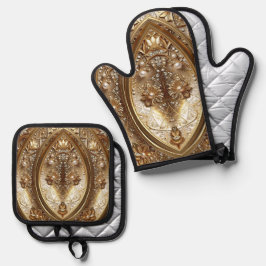 Set De Manoplas Golden Ornate