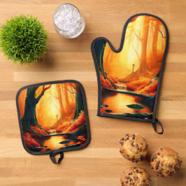 Set De Manoplas Golpe dorado del bosque encantado