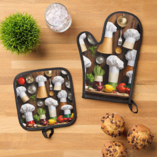 Set De Manoplas Gorras Chef