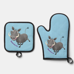 Set De Manoplas Gracioso ilustracion de personalizado porcina afri