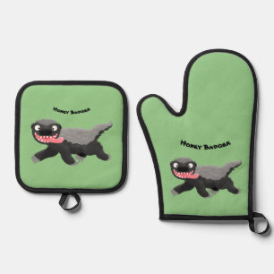 Set De Manoplas Gracioso ilustracion personalizado de insignia con