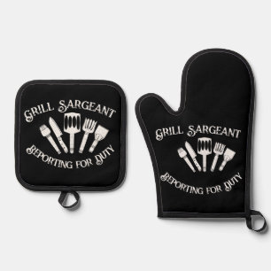 Set De Manoplas Gracioso regalo de parrillada para hombres: Sargen