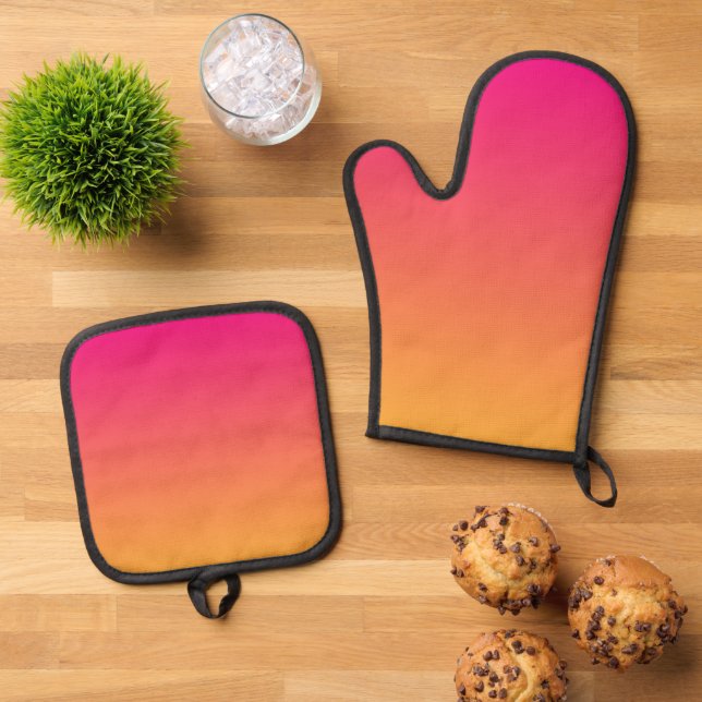 Set De Manoplas Gradiente rosa y naranja (De arriba hacia abajo)