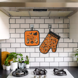 Set De Manoplas Gráficos de Halloween de estilo vintage personaliz