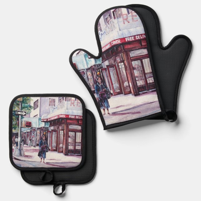 Set De Manoplas Gramercy Coffee Corner (Anverso/Reverso)