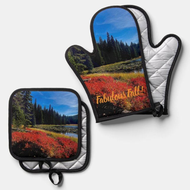 Set De Manoplas Grand Fall Oven Mitts (Anverso/Reverso)