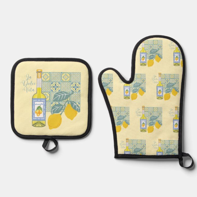 Set De Manoplas Granja de limones retro (Anverso)