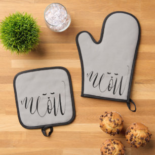 Set De Manoplas Gray Meow Cat
