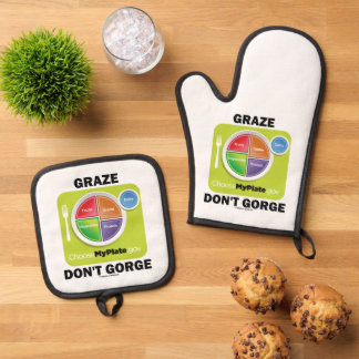 Set De Manoplas Graze Don't Gorge (actitud de MyPlate Food Group)
