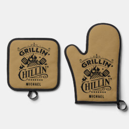 Set De Manoplas Grillin y Chillin Personalizados