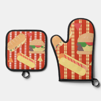Set De Manoplas Grilling Party Hamburger Hotdog Sub Birthday Party