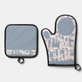 Set De Manoplas Gris Azul