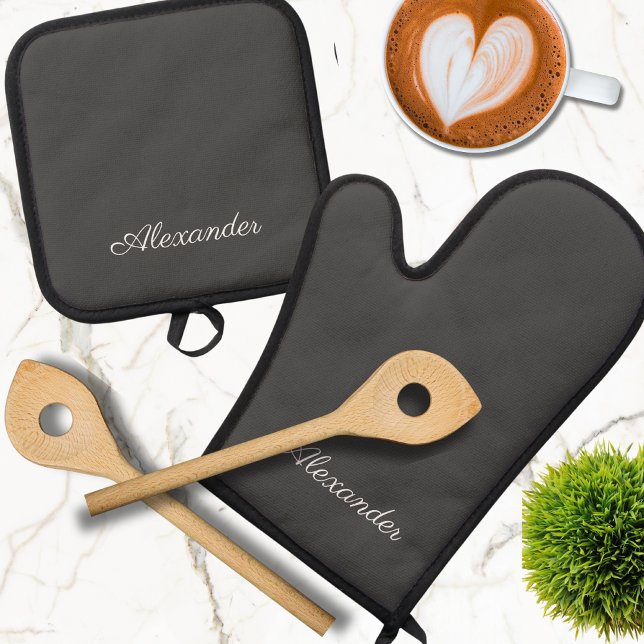Set De Manoplas Gris de carbón de carbón sólido moderno (Subido por el creador)