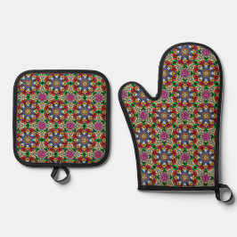 Set De Manoplas Groovy Funky Flower Power 