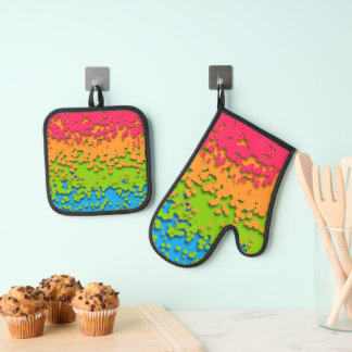 Set De Manoplas Groovy Retro Bubbly Trippy Funky Panromántico Orgu
