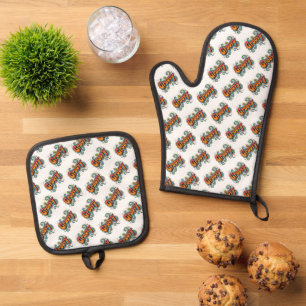 Set De Manoplas Groovy Retro Psicodelic 70 Funky Arte Hippie