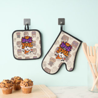 Set De Manoplas Guante de horno de Halloween de fantasma y juego d