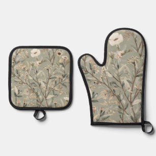 Set De Manoplas Guante de horno de lujo botánico silvestre