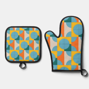 Set De Manoplas Guante de horno geométrico de estilo moderno de me