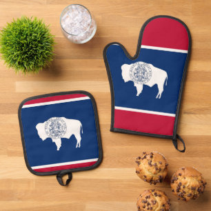 Set De Manoplas Guante de horno, protectores de olla, bandera de W