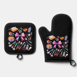 Set De Manoplas Guante de horno y salvamanteles lindos