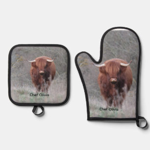 Set De Manoplas Guante de horno y salvamanteles personalizados de 