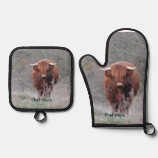 Set De Manoplas Guante de horno y salvamanteles personalizados de 