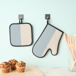 Set De Manoplas Guante y agarrador de horno azules y blancos Coast