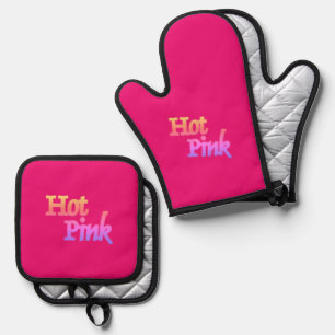 Set De Manoplas Guantes de horno de seda rosa caliente conjuntos d