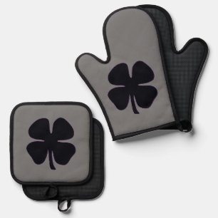 Set De Manoplas Guantes de horno grises para proteger manos Black