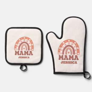 Set De Manoplas Guantes de horno modernos y lindos con nombre pers