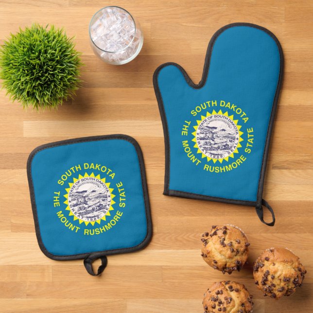 Set De Manoplas Guantes de horno, protectores de olla con la bande (De arriba hacia abajo)