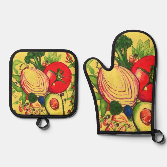 Set De Manoplas Guantes de horno y protectores de olla (Anverso)