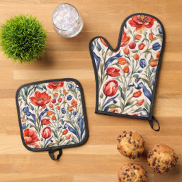 Set De Manoplas Guantes de horno y protectores de olla