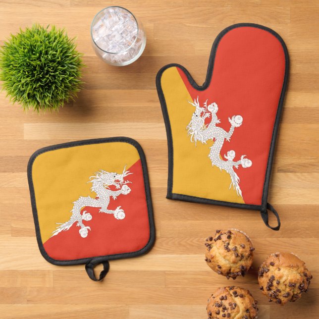 Set De Manoplas Guantes de horno y protectores de olla, bandera de (De arriba hacia abajo)