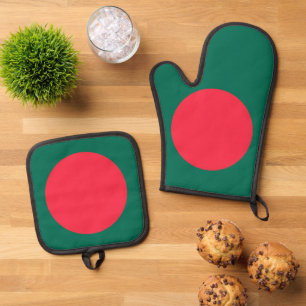 Set De Manoplas Guantes de horno y salvamanteles, bandera de Bangl