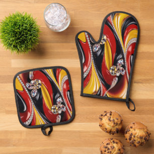 Set De Manoplas Guantes de horno y salvamanteles, colores de Bélgi