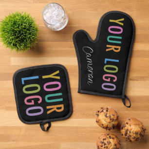 Set De Manoplas Guantes de horno y soporte para olla con logotipo 
