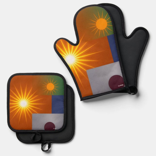 Set De Manoplas Guantes para horno (Anverso/Reverso)