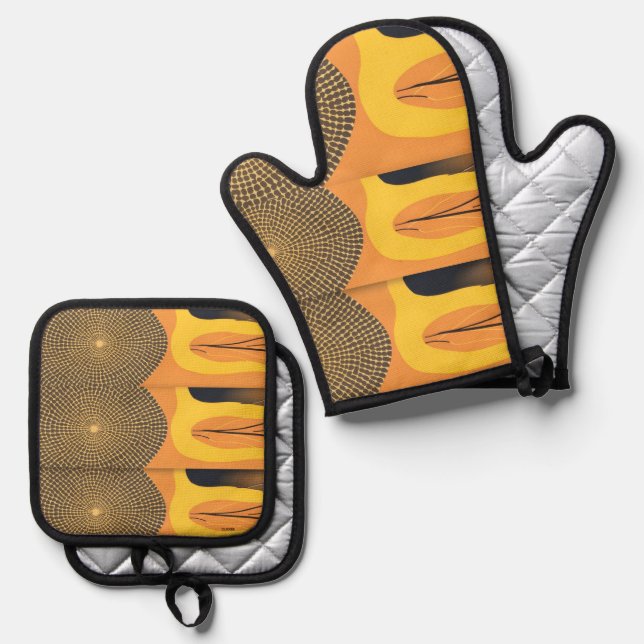 Set De Manoplas Guantes para horno (Anverso/Reverso)