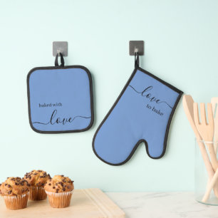 Set De Manoplas Guantes para horno y agarraderas - Azul aciano