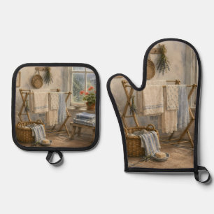 Set De Manoplas Guantes para horno y agarraderas para ollas
