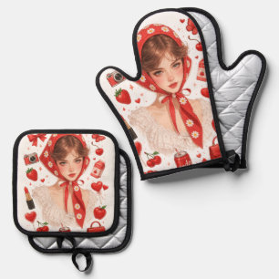 Set De Manoplas Guantes para horno y agarradores de olla