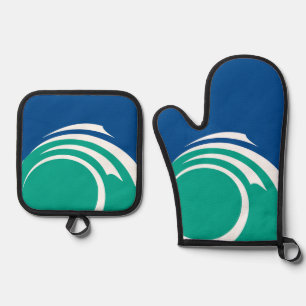 Set De Manoplas Guantes para horno y protectores de olla, bandera 