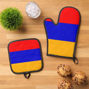 Set De Manoplas Guantes para horno y protectores de olla, bandera