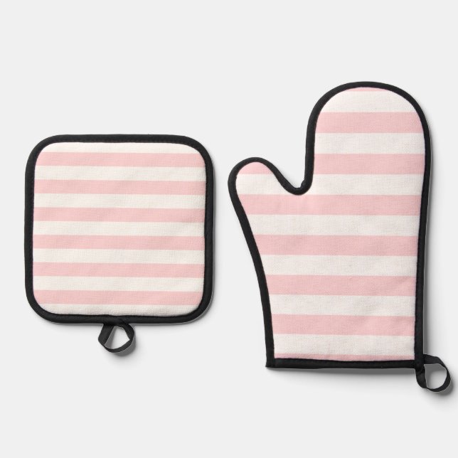 Set De Manoplas Guantes para horno y protectores de olla con rayas (Anverso)