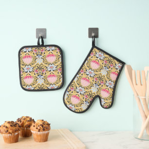 Set De Manoplas Guantes para horno y salvamanteles - Floral Art No
